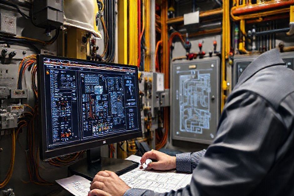 An Advanced Mechanix CAD designer using AutoCAD Electrical software to create detailed wiring diagrams for a mining project in Chicago.