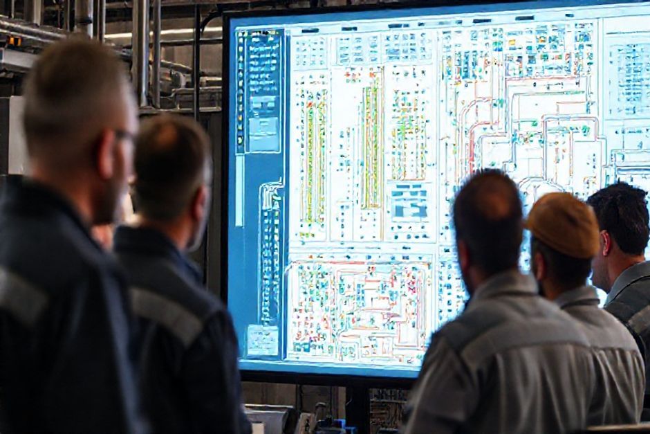 Close-up view of an EPLAN electrical design schematic used for Chicago industrial and mining projects