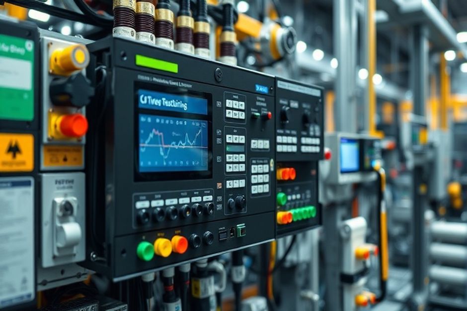 Close-up view of an industrial PLC integrated with sensors and connected devices, part of an IIoT system in a Phoenix manufacturing facility.