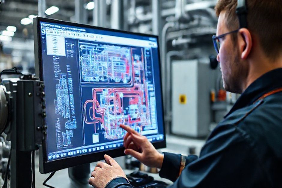 Advanced Mechanix engineer using Revit software to create a digital twin P&ID model for a Houston facility.