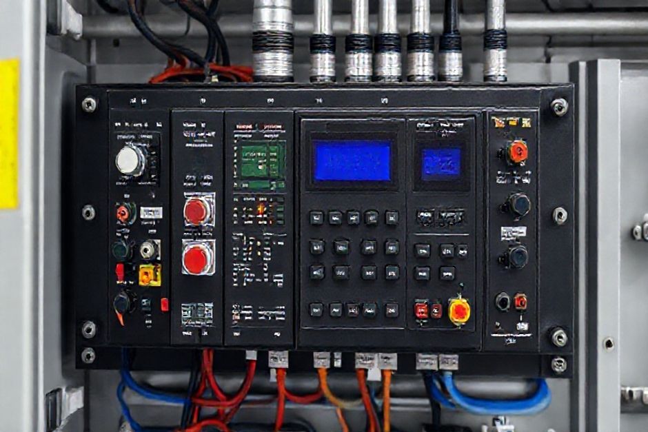A programmable logic controller (PLC) being installed in an industrial facility in Miami, integrating smart technologies for electrical system optimization.