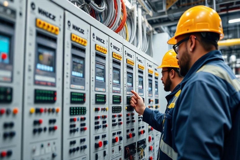 Control systems engineers configuring an advanced PLC system for a mining operation in upstate New York.