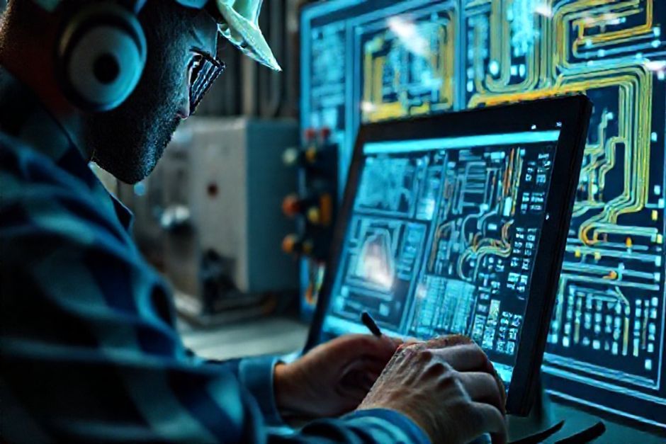 Electrical CAD drafting expert creating detailed schematics for an industrial facility in Jacksonville, Florida.