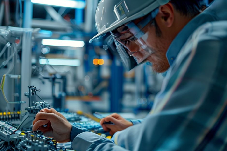 An electrical engineer from Advanced Mechanix using advanced CAD software to design a new 3-phase power distribution system for an industrial facility in Brisbane.