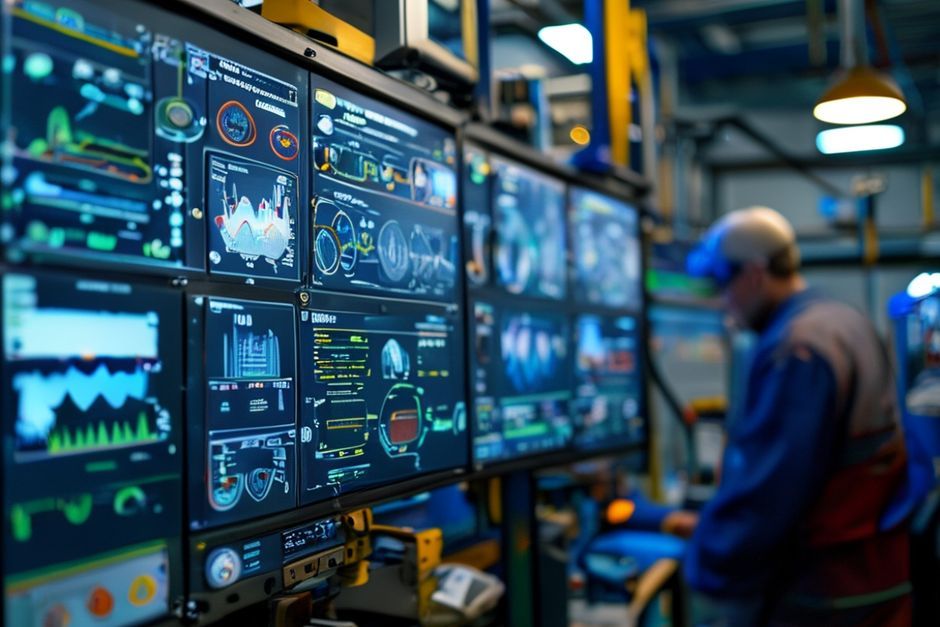 A detailed view of an integrated industrial automation system dashboard in Hobart, Tasmania.