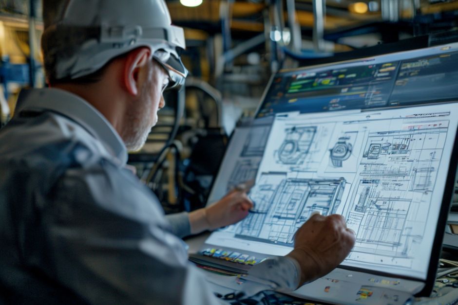 Electrical engineer reviewing power distribution system design for a commercial facility in Perth, Australia.