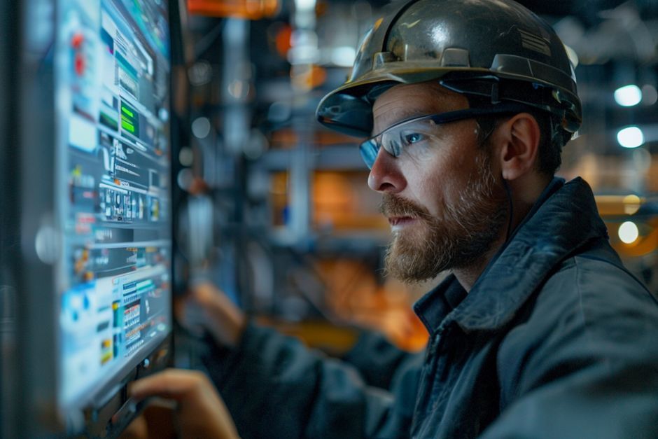 Advanced Mechanix engineer using predictive maintenance analytics to optimize a Houston industrial facility's power distribution network.